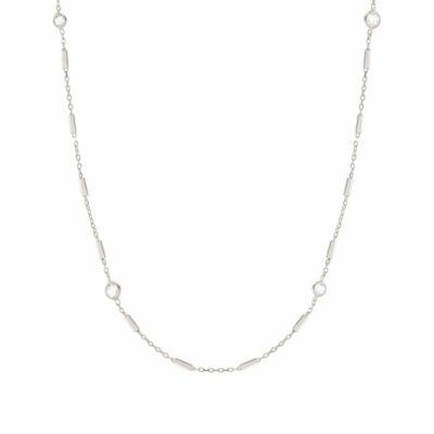 Women Nomination  | Bella Details Ed. Necklace, Silver With Cz