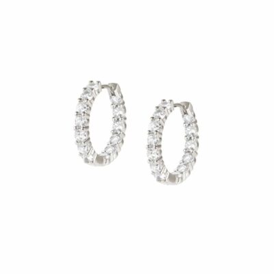 Women Nomination  | Chic&Charm Joyful Ed Hoop Earrings, White Stones