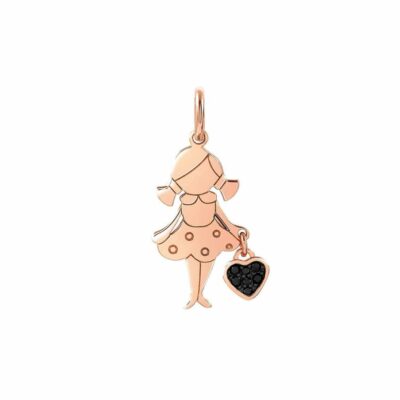 Women Nomination Charms | Girl Charm With Heart, 22K Rose Gold Plated