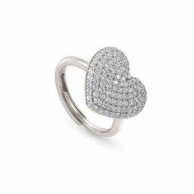 Women Nomination  | Easychic Heart Ring White Rhodium Finish