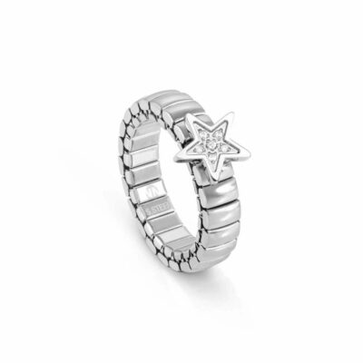 Women Nomination  | Extension Ring In Stainless Steel With Star And Stones