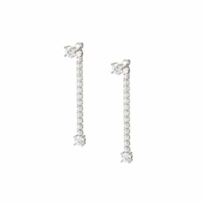 Women Nomination  | Chic&Charm Joyful Ed Earrings With White Stones