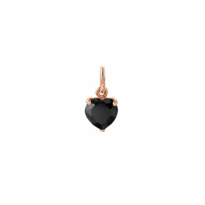 Women Nomination Charms | Black Heart Charm, 22K Rose Gold Plated