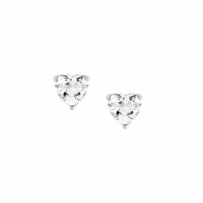 Women Nomination  | Sweetrock Sterling Silver Earrings, White Heart