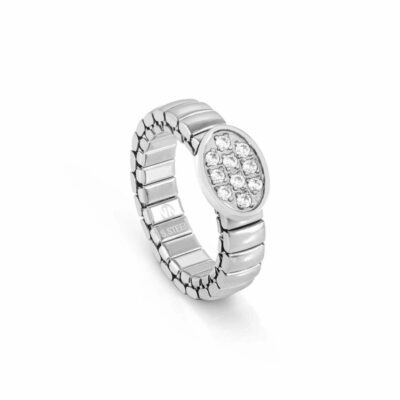 Women Nomination  | Extension Ring In Stainless Steel With Oval And Stones