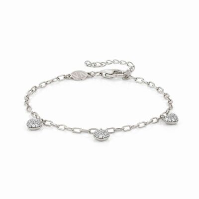 Women Nomination  | Easychic Hearts Bracelet White Rhodium Finish