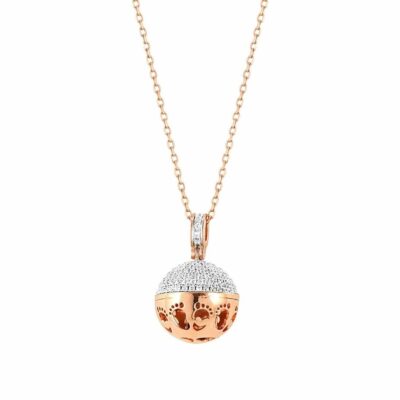 Women Nomination  | Rose Gold New Born Necklace, Baby Feet