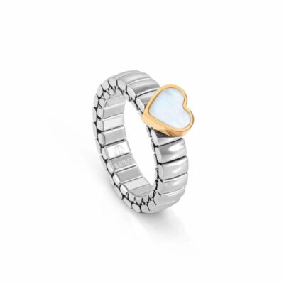 Women Nomination  | Extension Stainless Steel Ring, Mother Of Pearl Heart