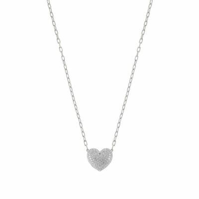 Women Nomination  | Easychic Heart Necklace White Rhodium Finish