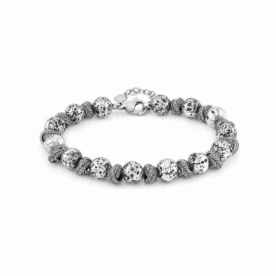 Men Nomination  | Instinctstyle Bracelet In Steel And Lava Stone