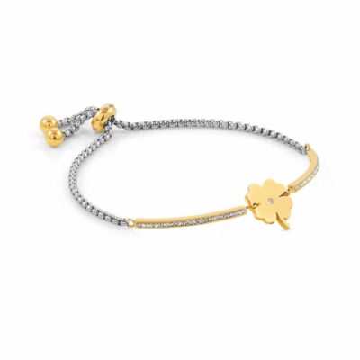 Women Nomination  | Milleluci Bracelet, Golden Pvd, Four Leaf Clover