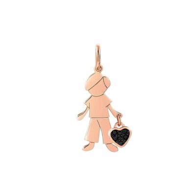 Women Nomination Charms | Boy Charm With Heart, 22K Rose Gold Plated