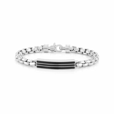 Men Nomination  | Strong Bracelet With Black Plate