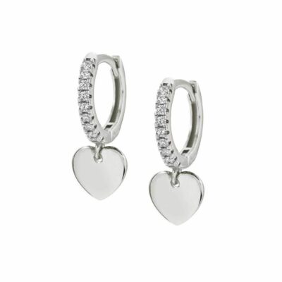 Women Nomination  | Chic&Charm Earrings With Heart White Rhodium