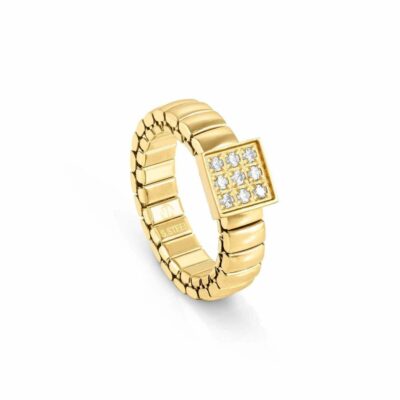 Women Nomination  | Extension Ring, Yellow Pvd With 1 Square